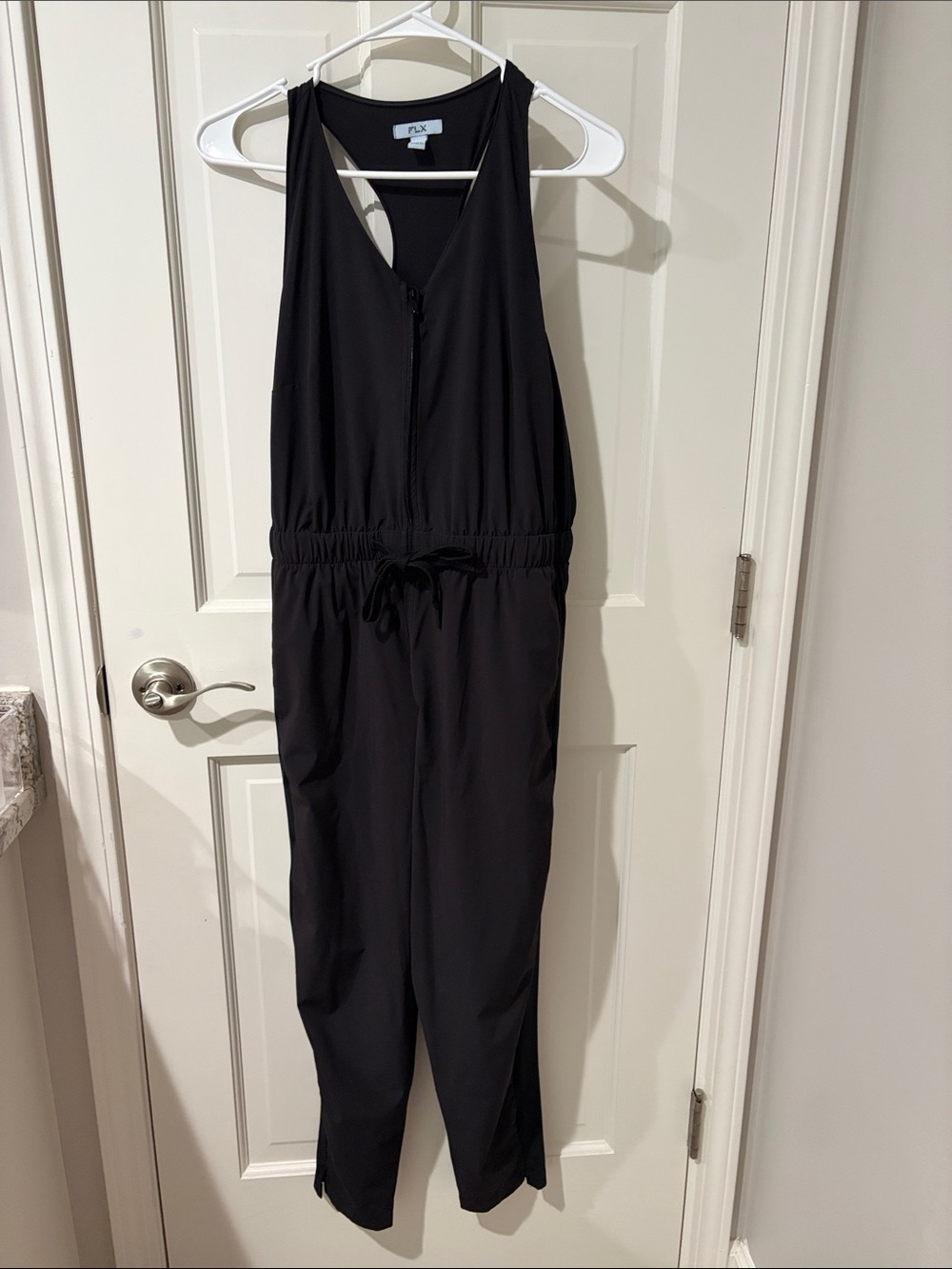 FLX Black Sleeveless Drawstring Jumpsuit